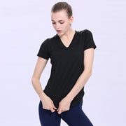 Yoga T-shirt Sport Woman Slim Short Sleeve