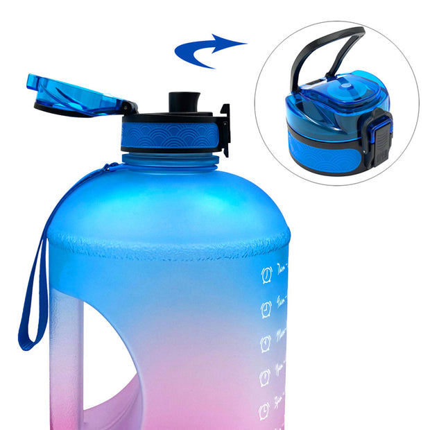 Sports Bottle Plastic Bouncing Cup Frosted Gradient Fitness Space Cup